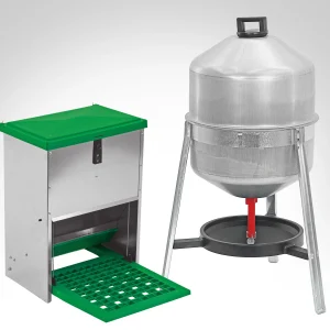Kit anti-gaspi métal • Mangeoire 12 kg + Abreuvoir 30 L
