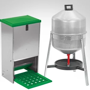 Kit anti-gaspi métal • Mangeoire 20 kg + Abreuvoir 30 L