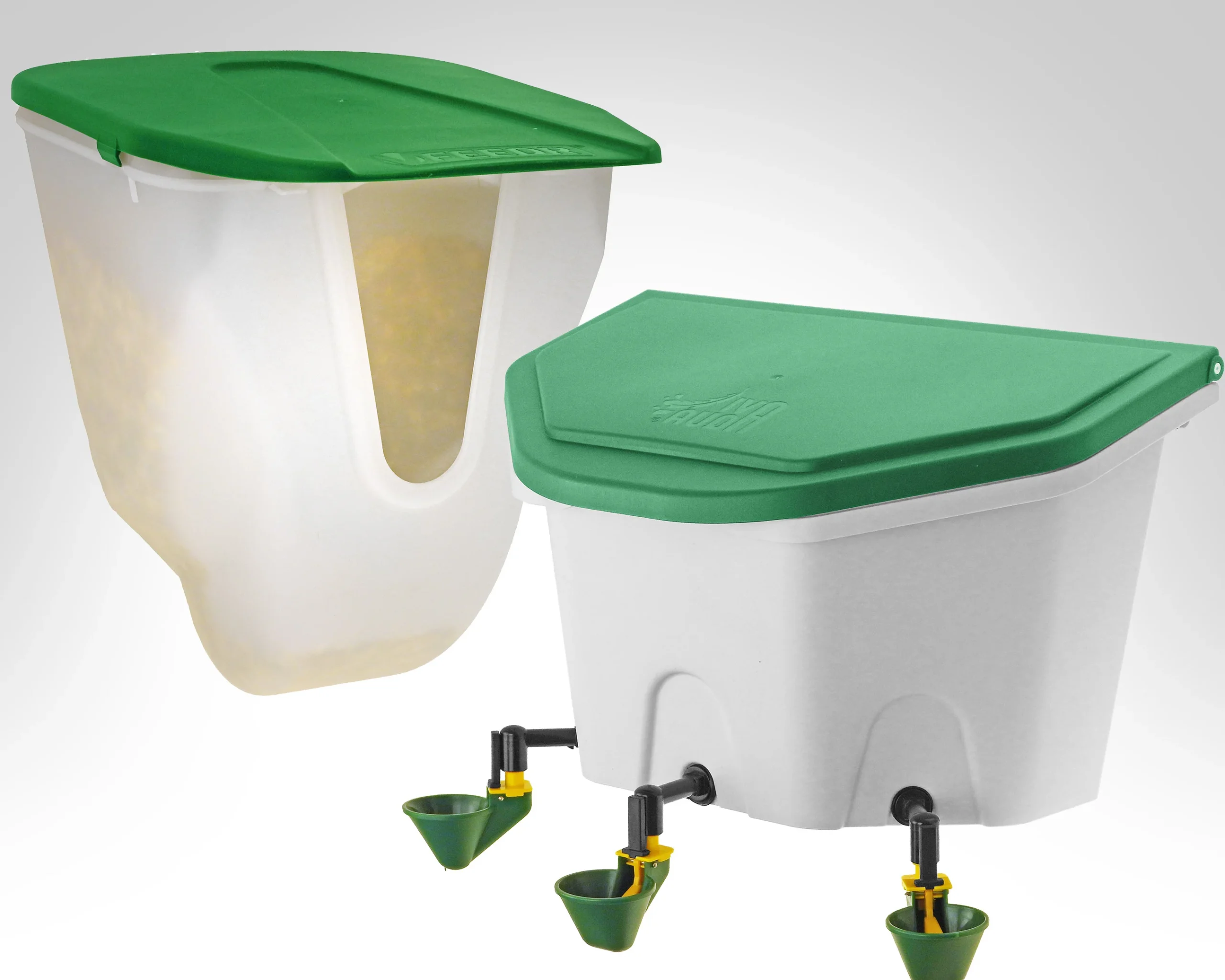 Kit malin à godets • Mangeoire 2,5 kg + Abreuvoir 8 L