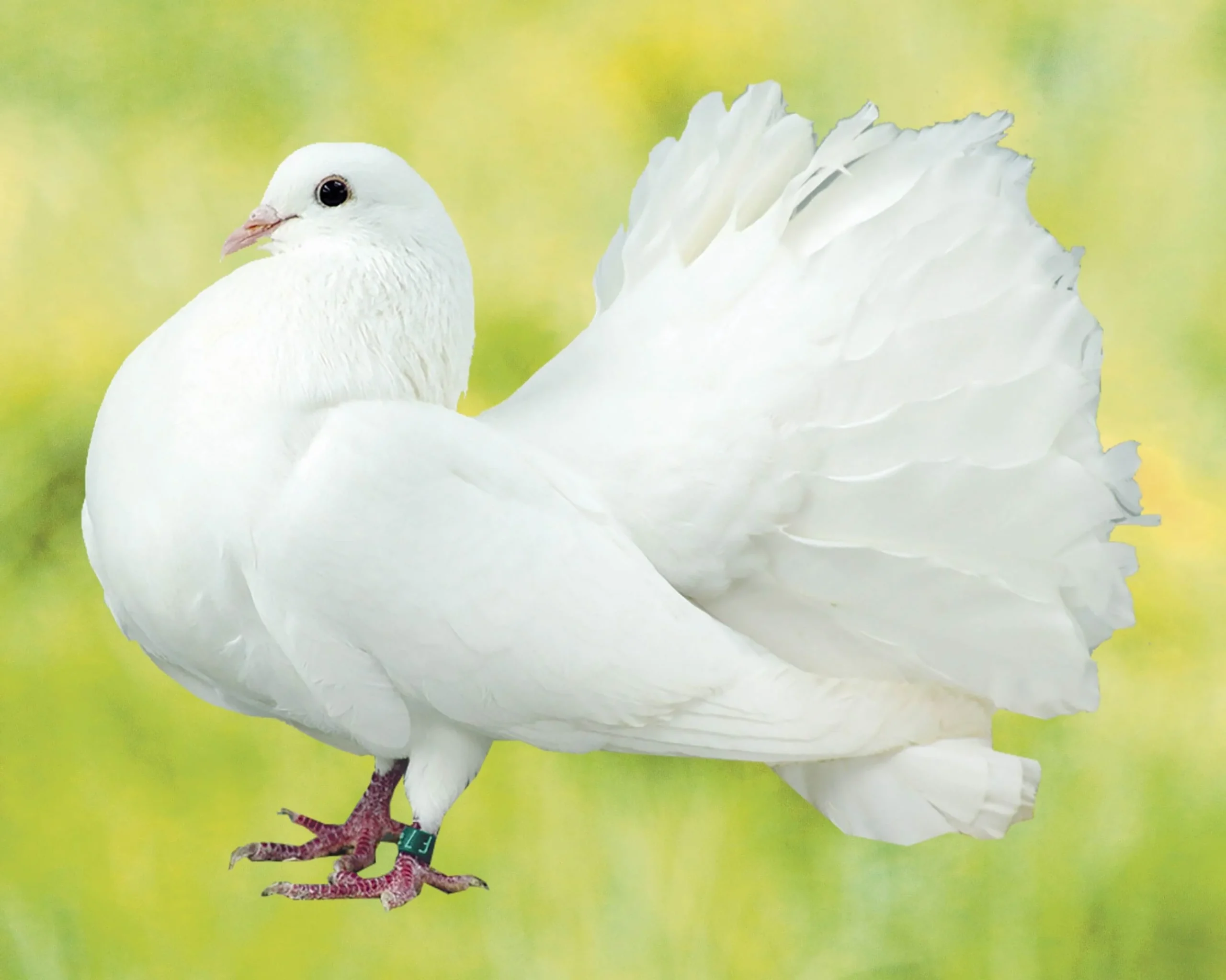 Pigeon Paon blanc - le mâle