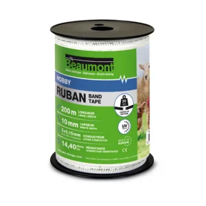 Ruban Beaumont Hobby blanc et vert 10 mm / 200 m